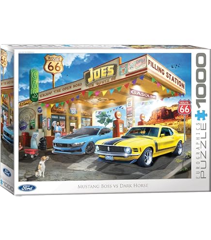 Ford Mustang 550ピースジグソーパズル Amazon.com: EuroGraphics Ford Mustang Vintage Ads Jigsaw Puzzle